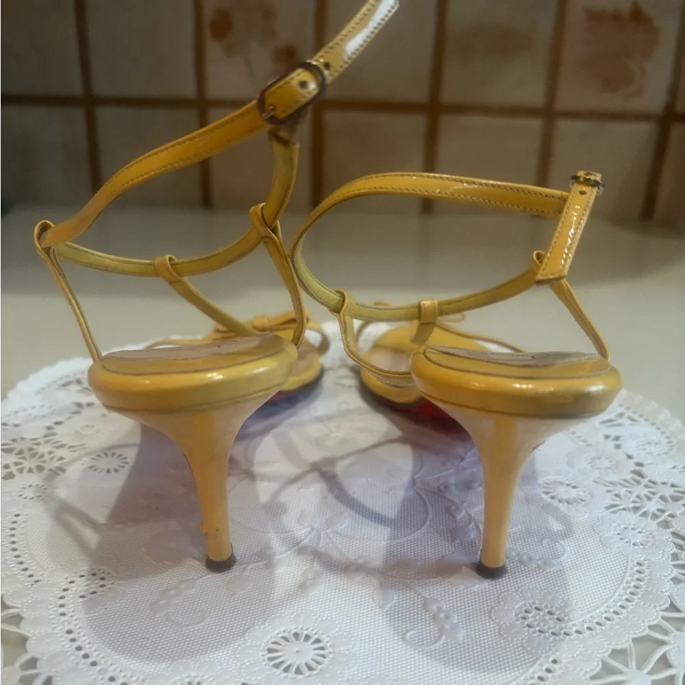 Christian Louboutin Yellow Strappy Sandals - Picture 5 of 11